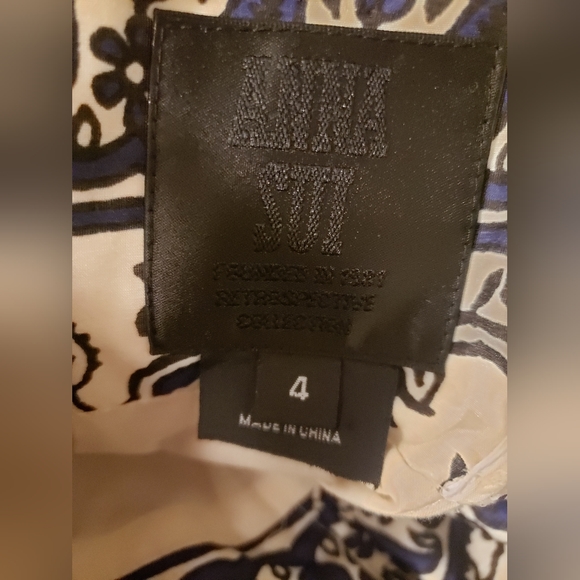 ANNA SUI Shadow Vine Border Print Dress Spring 2007 Runway Show Size 4 - Picture 6 of 6